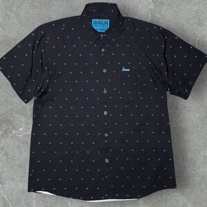 DIXXON Flannel Shirt Mens Large The Finney Short Sleeve Black Button Up